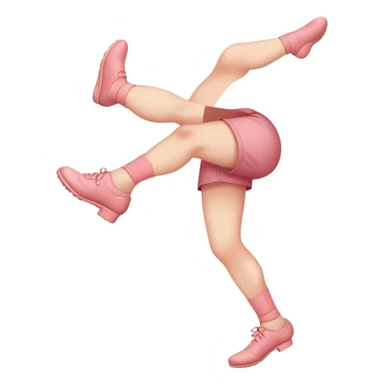 Blush face kicking feet sticker