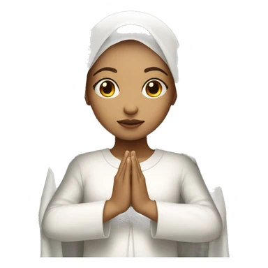Light skin girl praying with white veil  sticker