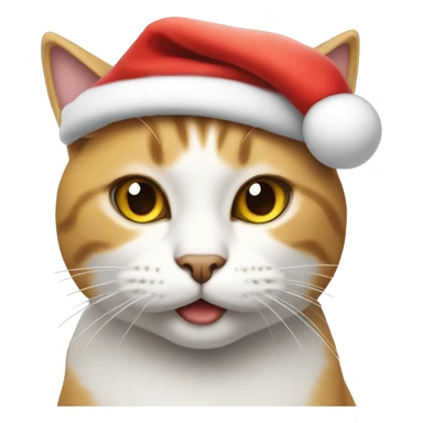A cat wearing a Santa hat  sticker