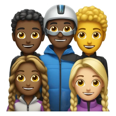 3 group of friends yellw ski sticker