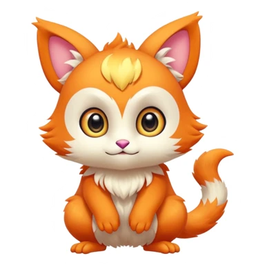 Cartoonic Cute Funny Silly Childish Anime Fakémon-Fantasy-creature (full body) sticker