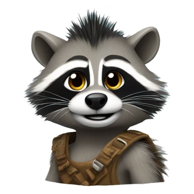 Raccon with mohawk sticker