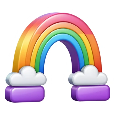 arco iris branco e roxa sticker