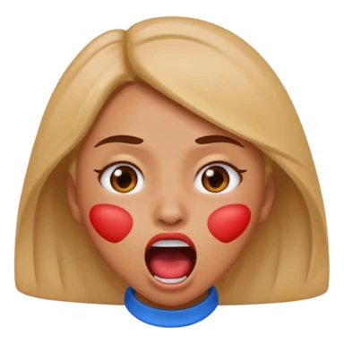 the girl emoji doing the choking emote sticker
