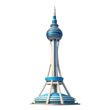 Cinematic Realistic N Seoul Tower Landmark Emoji, showcasing a futuristic tower with panoramic views rendered with sleek textures and vibrant, modern lighting. sticker