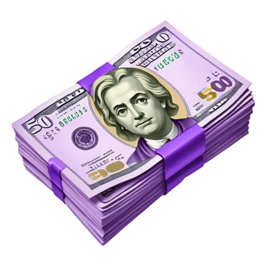 Realistic purple colored 500€ bill sticker