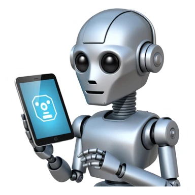 a robot collecting data from a website, web scraping, clean and simple sticker