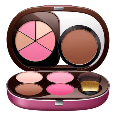 pink and brown makeup kit sticker