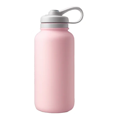 pastel pink water bottle with handle on the side sticker