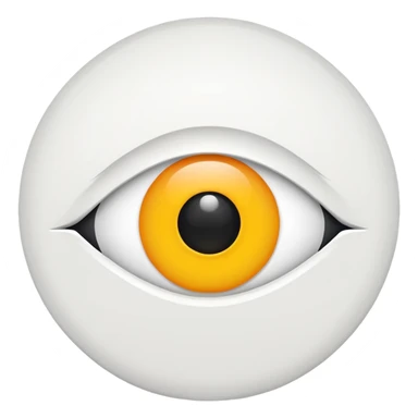 iOS emoji, minimal eye symbol, circle with dot, flat sticker
