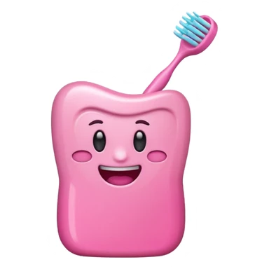 Create a aesthetic pink toothbrush emoji sticker