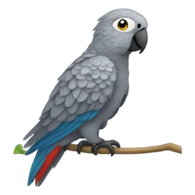 Gray parrot shower sticker