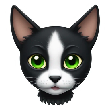 A black cat with black wings green eyes sticker