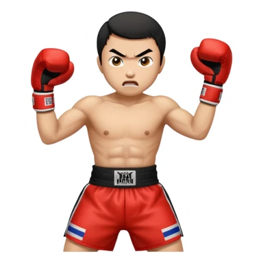 click that wong sze man face in thai boxing with angry face 20 times woman click woman sticker