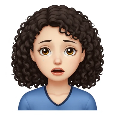 ragazza capelli ricci mori  piange sticker