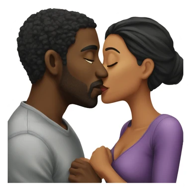 Black man kissing Latina woman  sticker