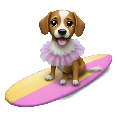 dog surfing in a tutu sticker