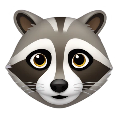 very round raccoon face sticker