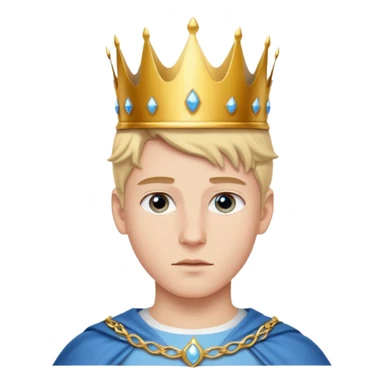 young white prince with crown,  sticker