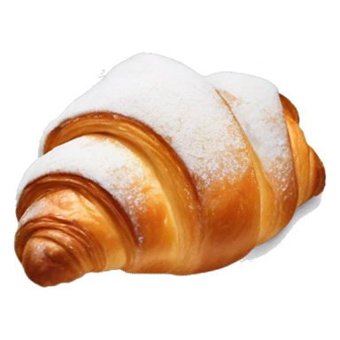 croissant in powdered sugar sticker