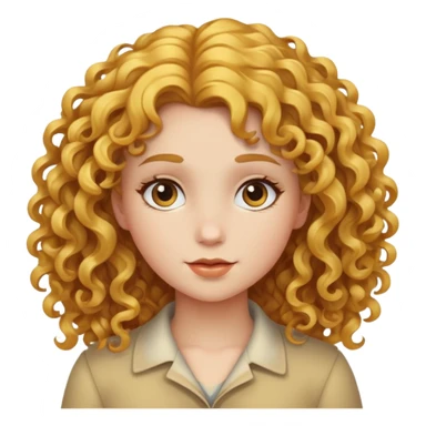 a girl with curly gold hair sticker