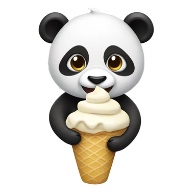 Panda eating ice cream sticker