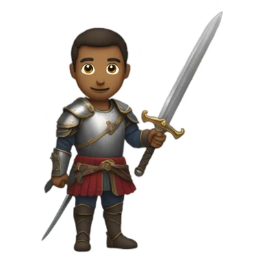 man using a sword and a buckler sticker