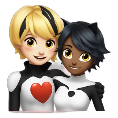 Miraculous ladybug and Catnoir sticker