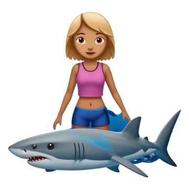 Girl in the ocean surrounded by sharks sticker