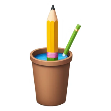 Pencil in a pot irrigated sticker