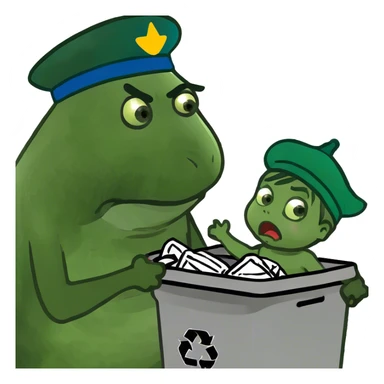  Mom mad throwing baby in trash bin sticker