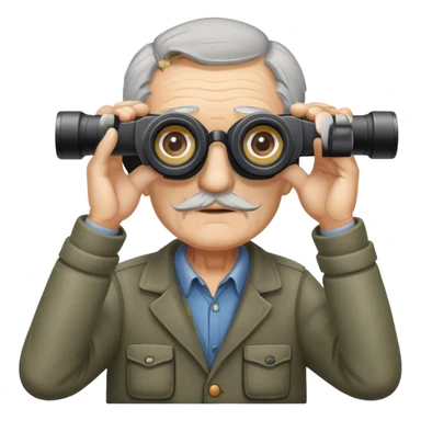 Old Man with binoculars sticker