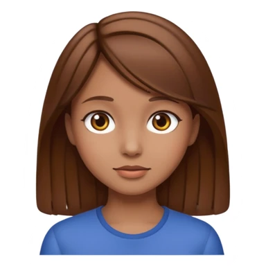 Girl with brown hair and normal skin tone sticker