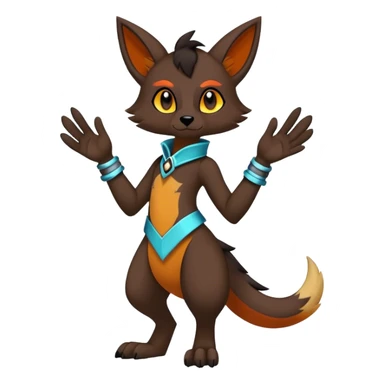 Edgy colorful anthro fursona Fakemon sticker