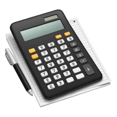 calculator next to a sheet of paper sticker