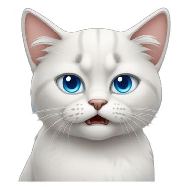 Angry cat with blue eyes  sticker