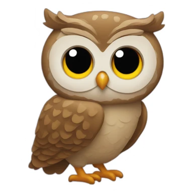 Owl with curly haircut sticker