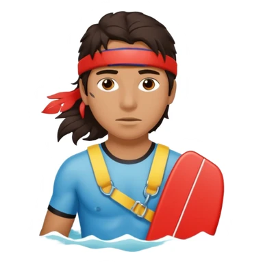 Lifeguard Native American Teenager with messy hair rescuing someone sticker