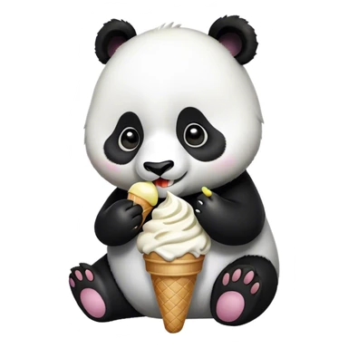 Panda with icecream sticker
