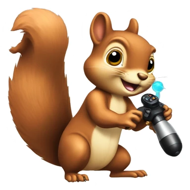 Squirrel with a joystick sticker