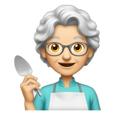 Brunette Granny coocking eat sticker