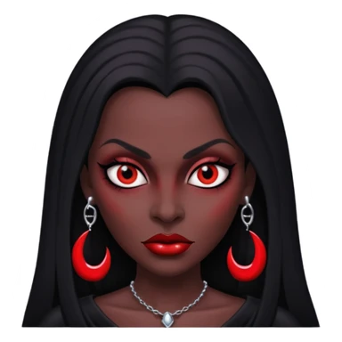 vampira pele negra olho vermelho  sticker
