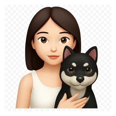 Remove the animal ears from the girl's head and make her wear a white tank top, keep the rest the same. No background. The style should resemble the original image's look and feel. sticker