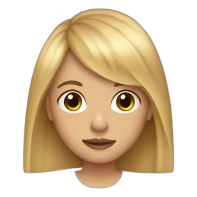 Brown long hair blonde girl with curtain bangs sticker
