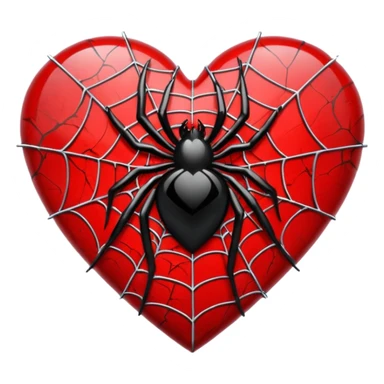 emo heart with a spiderweb sticker