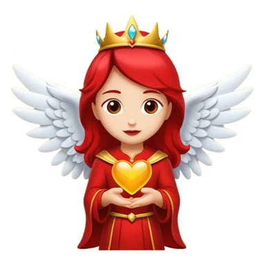 Hasta, roja, con alas y unas carita majica sticker