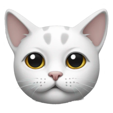 Cat black and white with sleepy eyes  sticker