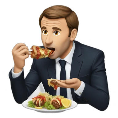 macron eating kebab sticker