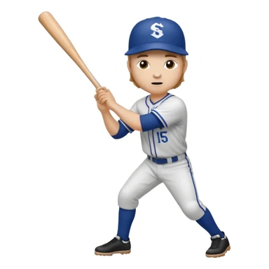 baseball player batting in motion sticker