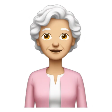 white old woman in pink monochrome outfit sticker